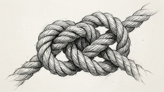 Pencil sketch of a nautical rope knot