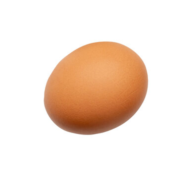 Top view of a cooked or boiled chicken egg isolated on white background with clipping path