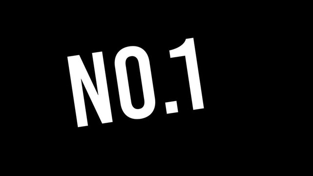 Bold white text reading number one isolated on a solid black background.