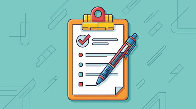 checklist being filled with pencil on clipboard for task management and productivity