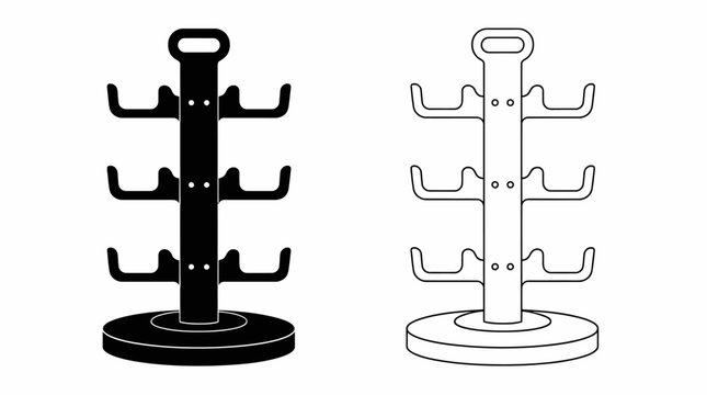 Mug Tree Stand Icons in Solid and Outline Styles