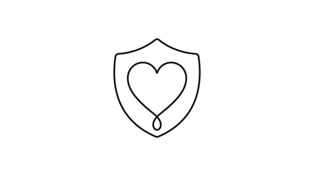 Heart Shape Shield Protection Symbol.
