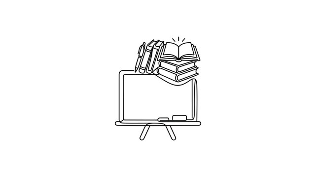 Television with stack of books on top.