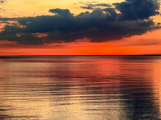 fantastic colorful sunset at the sea, sunset sea horizon © Oksana