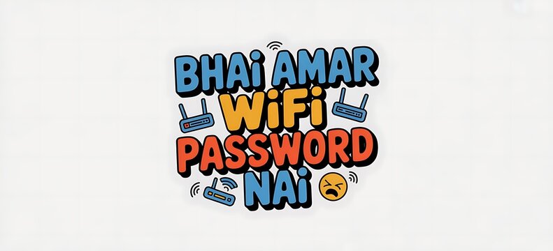 Funny wifi password meme with sad emoji isolated on white background