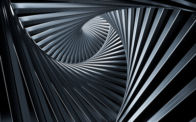 Naklejka premium Black hallway tunnel modern background, 3d rendering.