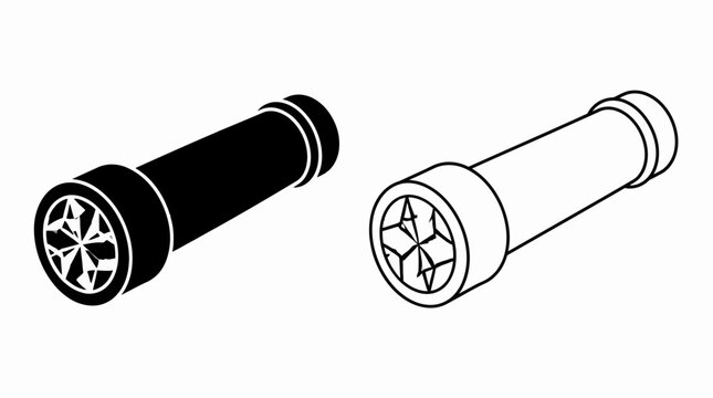 Kaleidoscope icon, black and white outline