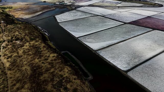Lake Magadi kenya Sodaash Alkaline water salt lake Trona mineral deposits rift valley kenya . kenyan lake with Trona.