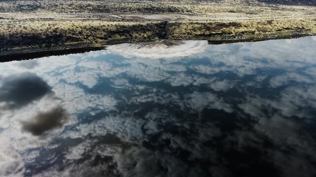 Lake Magadi kenya Sodaash Alkaline water salt lake Trona mineral deposits rift valley kenya . kenyan lake with Trona.