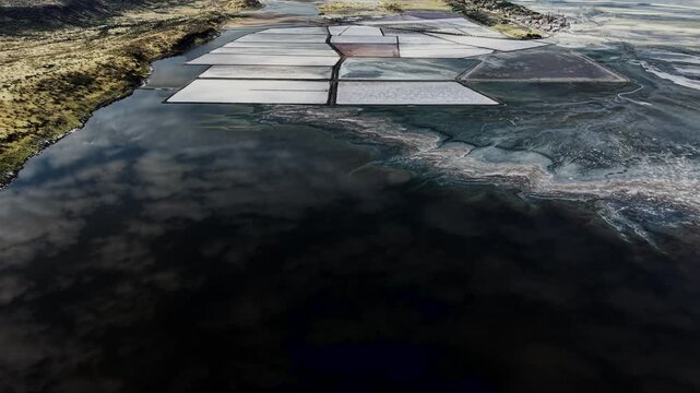 Lake Magadi kenya Sodaash Alkaline water salt lake Trona mineral deposits rift valley kenya . kenyan lake with Trona.