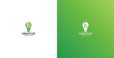 Modern Creative Lightbulb Logo Design with Letter B for Innovation and Business Branding © micky_adb