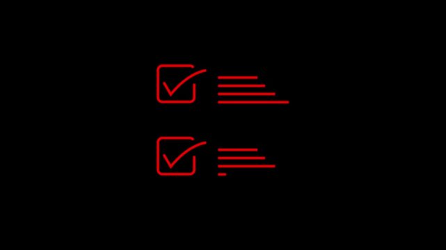 Completed Checklist and Task Management List Animation 4k video.
