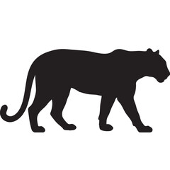 Black panther walking silhouette isolated on white background, Vector, illustration © Emam's Creation
