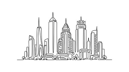 Obraz premium City Skyline Urban Landscape Architecture.