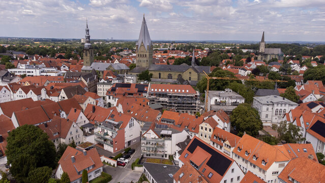 Aerial View of the Historic City of Soest in North Rhine-Westphalia, Germany