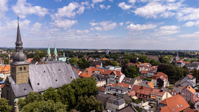 View of the Historic Old Town of Werl in North Rhine-Westphalia, Germany