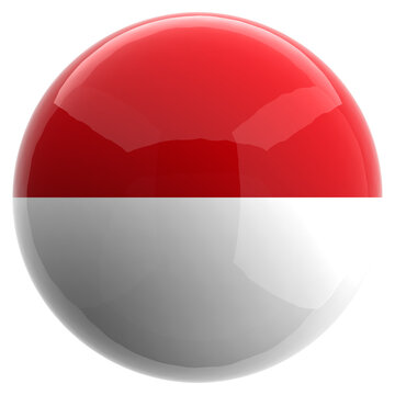 Monaco flag 3d sphere