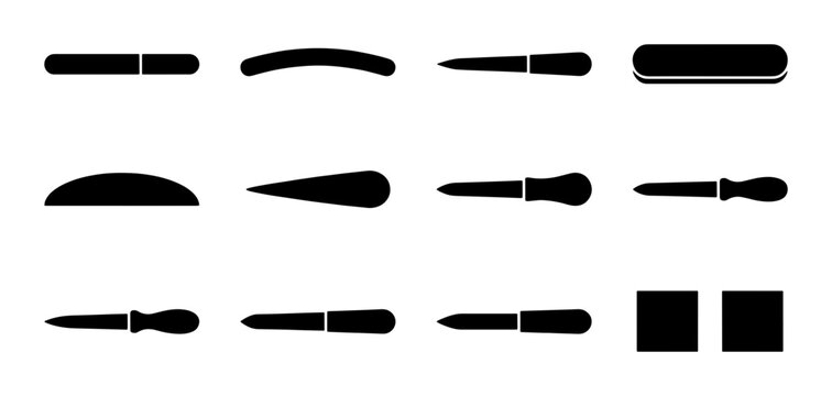 Nail File Icons, Manicure Tools Set, Beauty Care Vector Graphics, Cosmetic Accessories Collection, Professional Grooming Elements