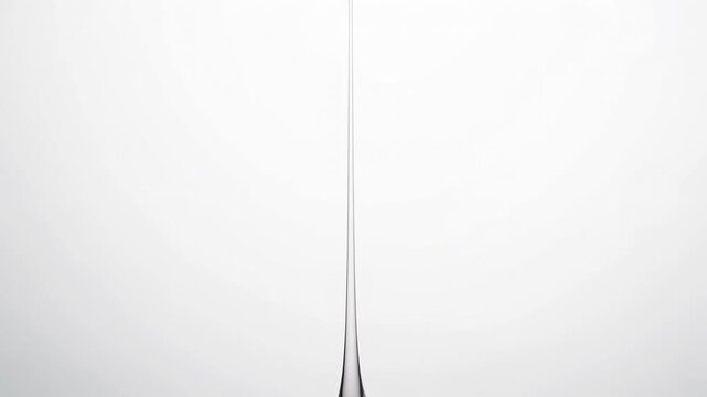 Liquid drop suspended midair on white background