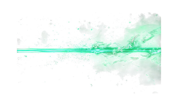Horizontal streak of mint green ink cutting through soft grey watercolor clouds provides a sharp and clean aesthetic for modern digital design compositions.