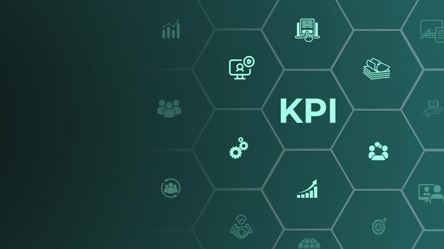 Effective key performance indicators (KPI) concept. Tracking performance, setting goals and making decisions. Animation of 4k video. 