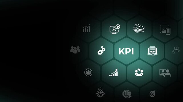Effective key performance indicators (KPI) concept. Tracking performance, setting goals and making decisions. Animation of 4k video. 