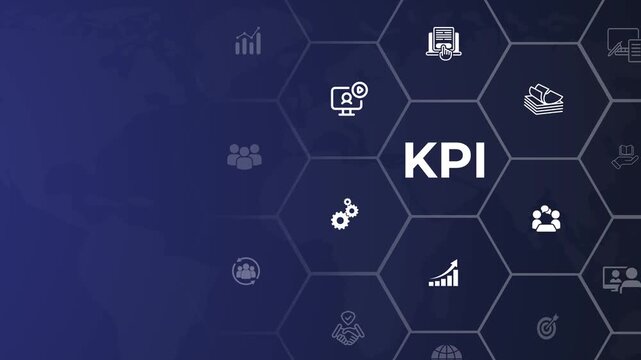 Effective key performance indicators (KPI) concept. Tracking performance, setting goals and making decisions. Animation of 4k video. 