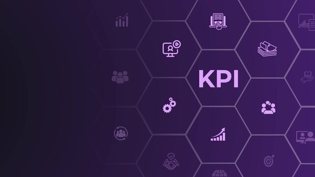 Effective key performance indicators (KPI) concept. Tracking performance, setting goals and making decisions. Animation of 4k video. 