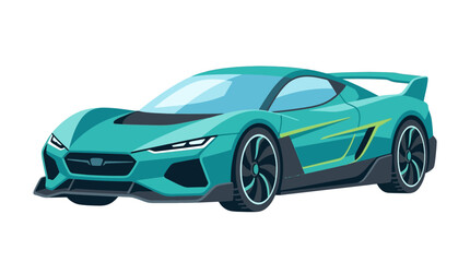 Fototapeta premium Cyan Sport Supercar Illustration