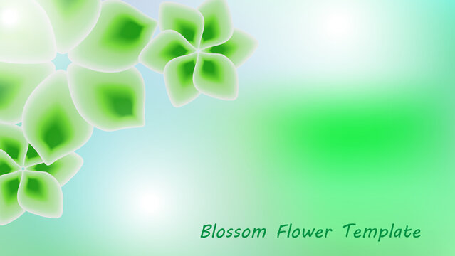nice and cool green buke flowers background template design 16 to 9 ratio