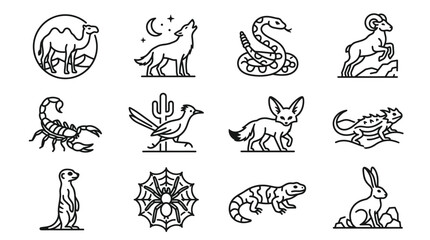 Various Animals Line Drawings Collection 1. © kicau