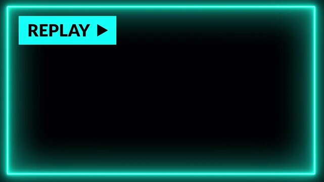 Replay button animation, replay overlay animation on a transparent background, Replay button animation for live streaming and broadcasting in 4k with alpha channel.