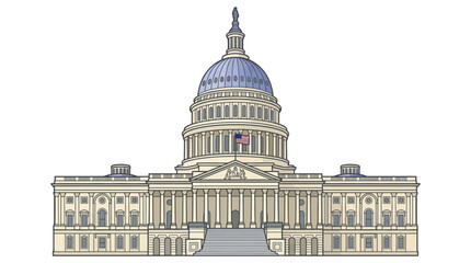 The iconic Capitol Building stands tall in Washington D.C. with a large dome and columns © John