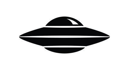Flying Saucer Silhouette Against White Background ufo © Dino A
