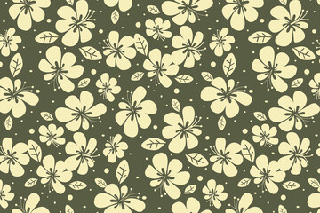 Fototapeta premium seamless pattern with flowers and butterfly