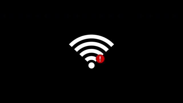 No wifi signal icon animation, Lost wi-fi network, Internet error. 4K video