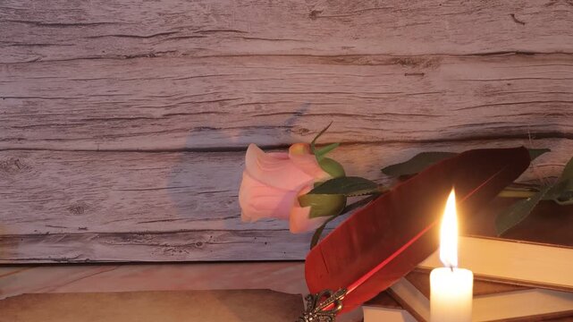 Red feather candle, romance novels