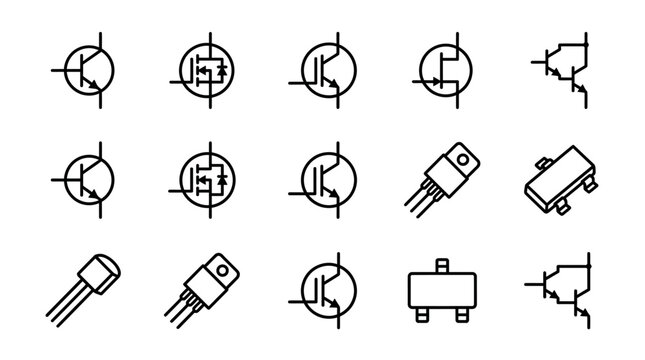 Electric plug socket icons set.