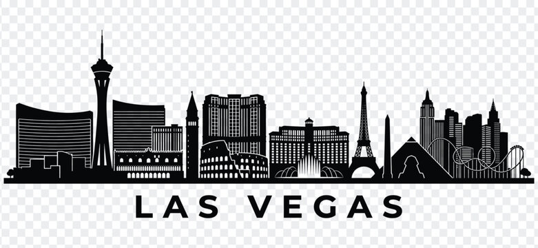 Las vegas city skyline silhouette vector illustration