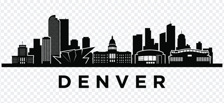 Denver city skyline silhouette vector illustration
