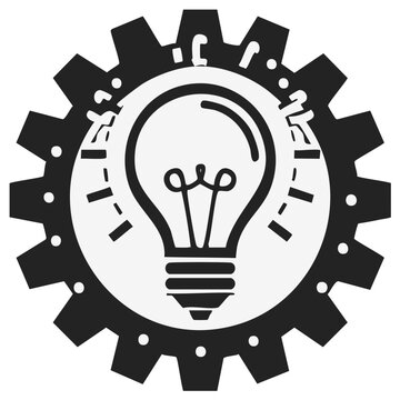 Light Bulb Idea in Cog Wheel Innovation concept Problem Solving creative thinking ingenuity brainstorming process inspiration