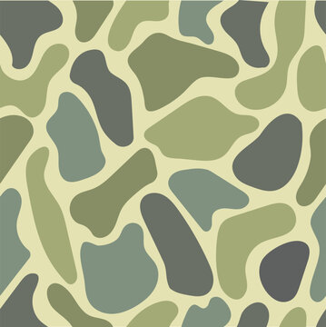 Soft Organic Camo Blobs Muted Green Abstract Pattern