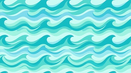 Seamless blue ocean waves pattern for background
