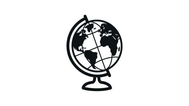 Globe Icon Earth Map Illustration.