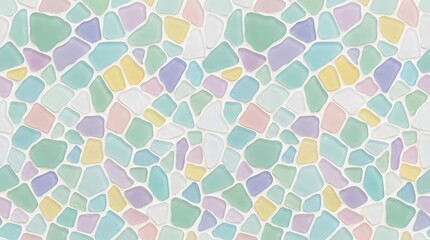 Pastel sea glass pebble mosaic pattern background