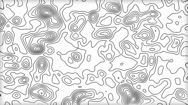 Shining outline topographic contour map like moving waves. Mountain terrain outline with backdrop lines. Liquid melt lines moving for waving background. Digital laser waves looping featuring smooth.