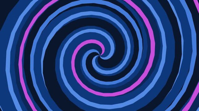 Abstract hypnotic blue and pink spiral pattern with swirling optical illusion lines for psychedelic background texture