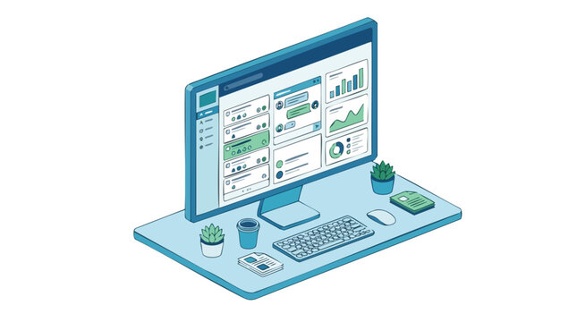 Isometric Workflow Dashboard Concept