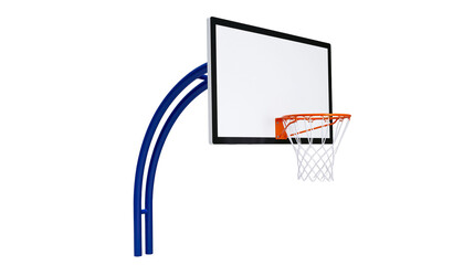 Basketball hoop with white backboard and orange rim © Michal