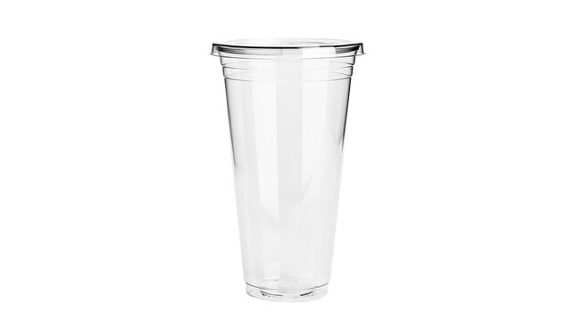Clear plastic cup with lid for drinks